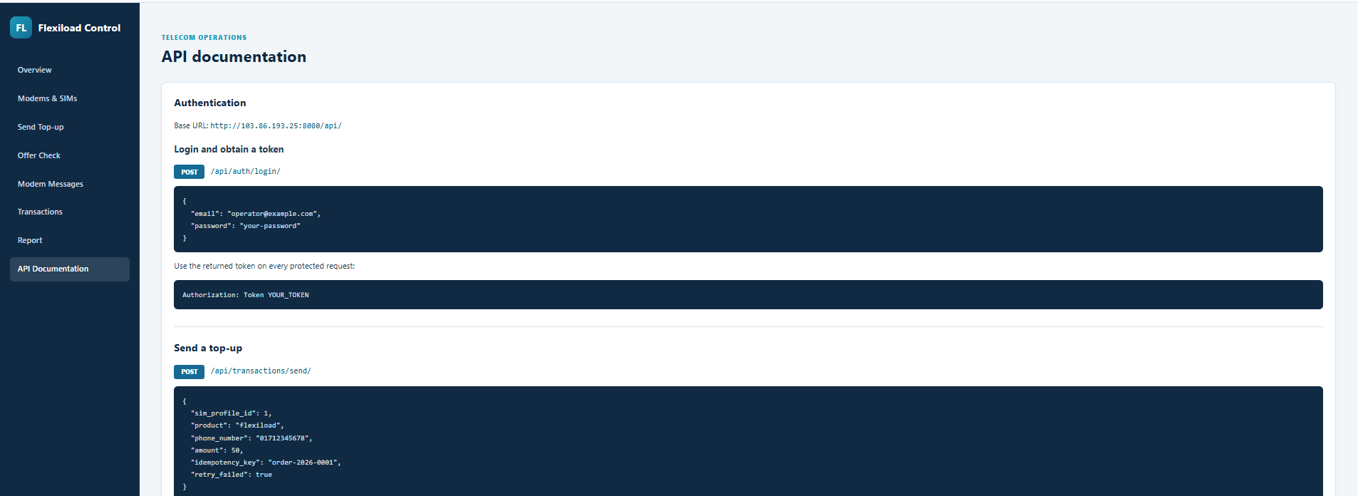 Api Documentation