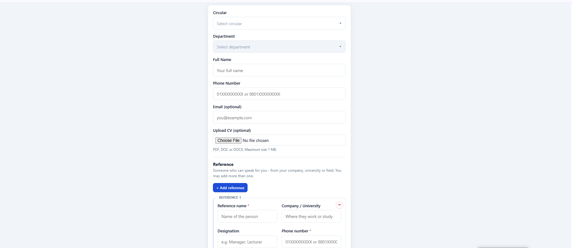 Registration Page